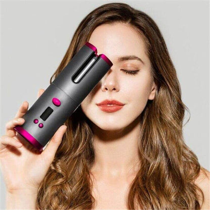 Portable Wireless Automatic Hair Curler – LED Display, 6 Heat Settings & Timer | Waves & Curls, Travel & Home Use