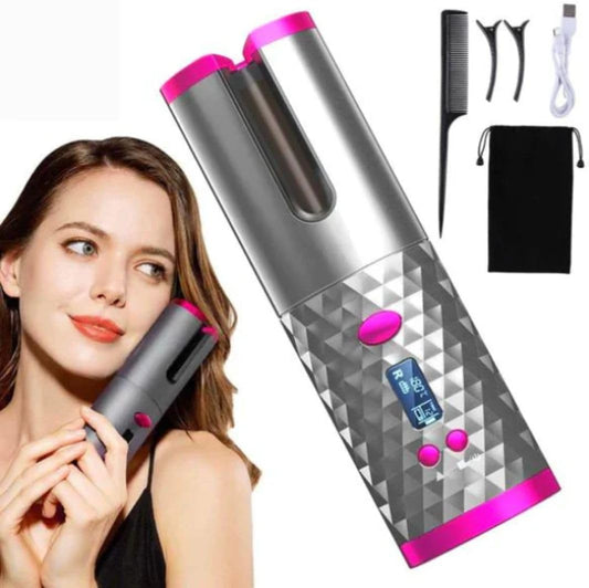 Portable Wireless Automatic Hair Curler – LED Display, 6 Heat Settings & Timer | Waves & Curls, Travel & Home Use