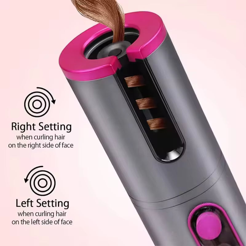Portable Wireless Automatic Hair Curler – LED Display, 6 Heat Settings & Timer | Waves & Curls, Travel & Home Use