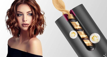 Portable Wireless Automatic Hair Curler – LED Display, 6 Heat Settings & Timer | Waves & Curls, Travel & Home Use