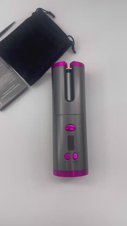 Portable Wireless Automatic Hair Curler – LED Display, 6 Heat Settings & Timer | Waves & Curls, Travel & Home Use